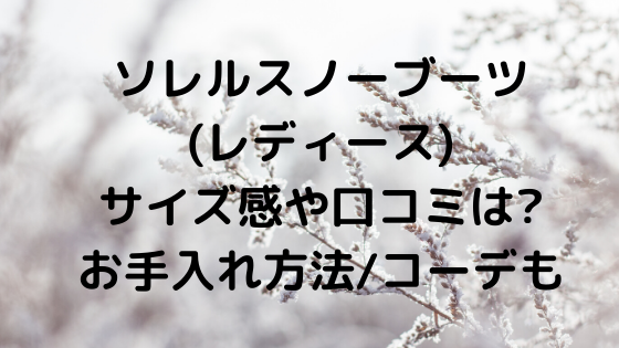 ソレルスノーブーツ レディース のサイズ感や口コミは お手入れ方法 コーデも Nezutan日記 パート 2